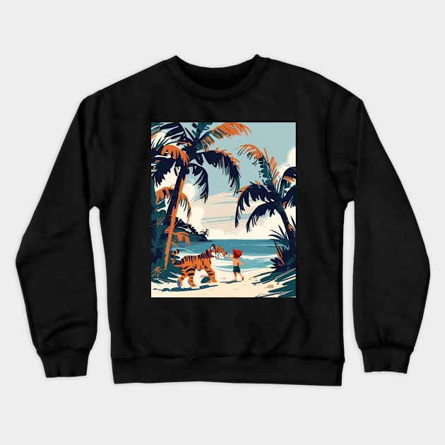 Calvin and Hobbes Cheerful Craziness Crewneck Sweatshirt by Doc Gibby